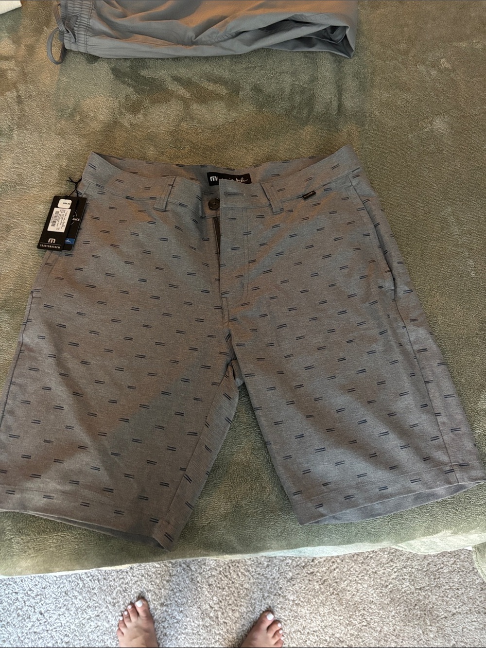 Travis Mathew Gray Micro-Pattern Flat Front Shorts